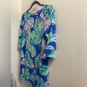 Colorful Leaf Print Dress great condition size girls 12-14